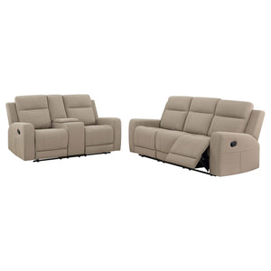 Conjunto de sofá reclinable tapizado de 2 piezas Brentwood en color topo