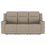 Conjunto de sofá reclinable tapizado de 2 piezas Brentwood en color topo