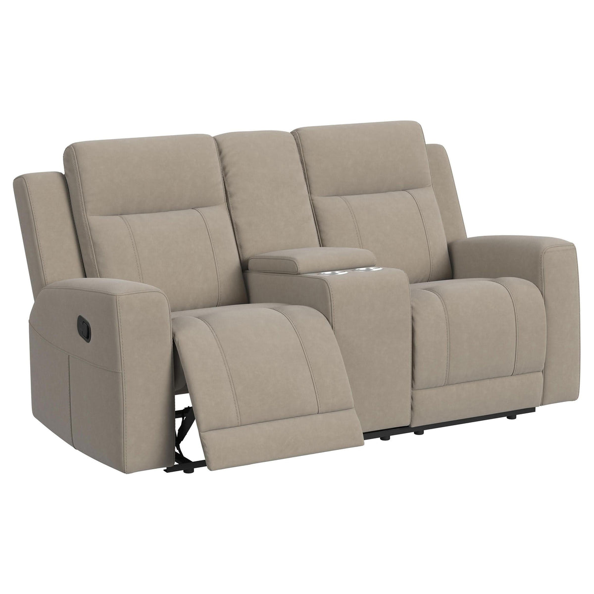 Conjunto de sofá reclinable tapizado de 2 piezas Brentwood en color topo