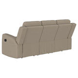 Conjunto de sofá reclinable tapizado de 3 piezas Brentwood en color topo