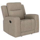 Conjunto de sofá reclinable tapizado de 3 piezas Brentwood en color topo
