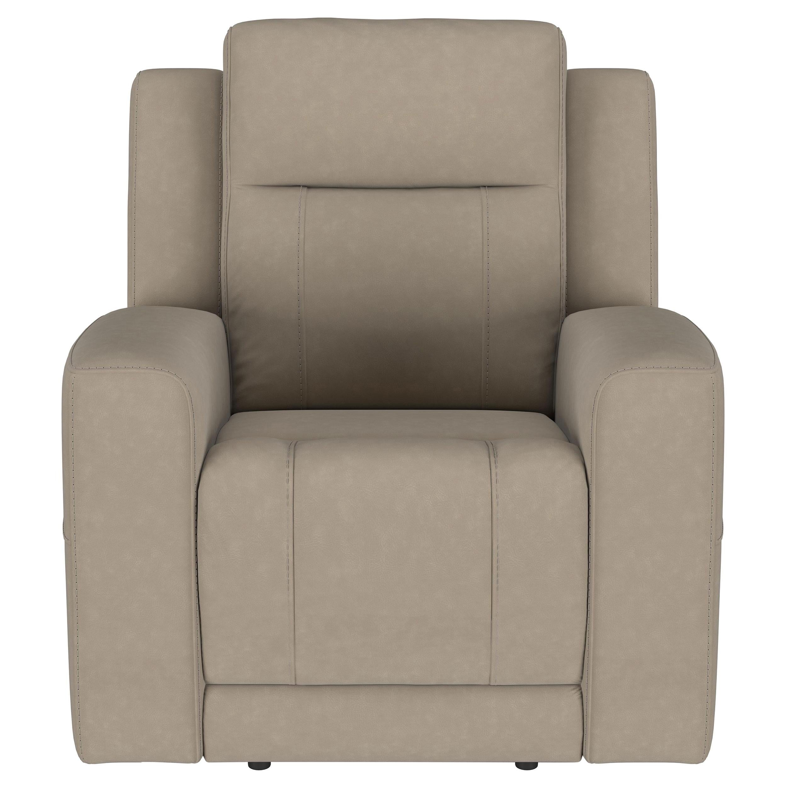 Brentwood 3-piece Upholstered Reclining Sofa Set Taupe