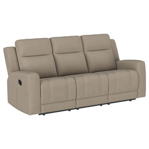 Sofá reclinable móvil tapizado Brentwood en color topo