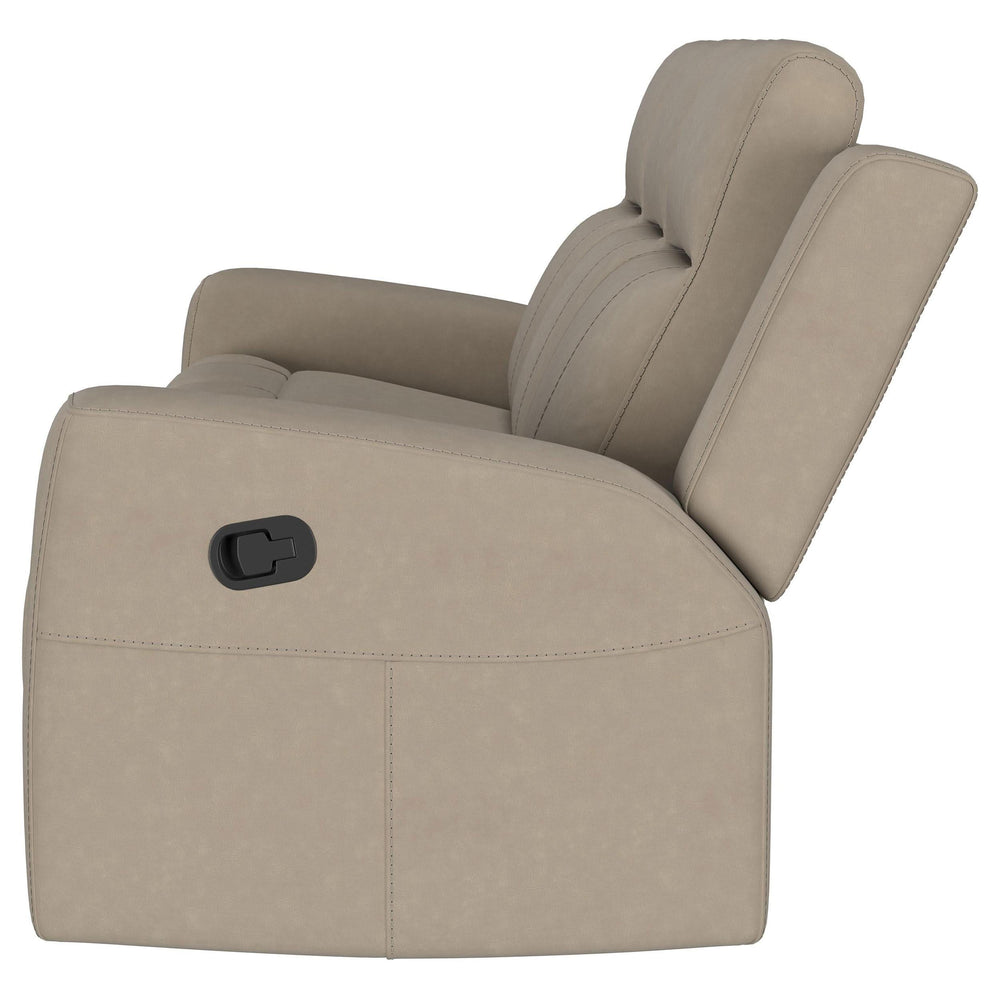 Sofá reclinable móvil tapizado Brentwood en color topo