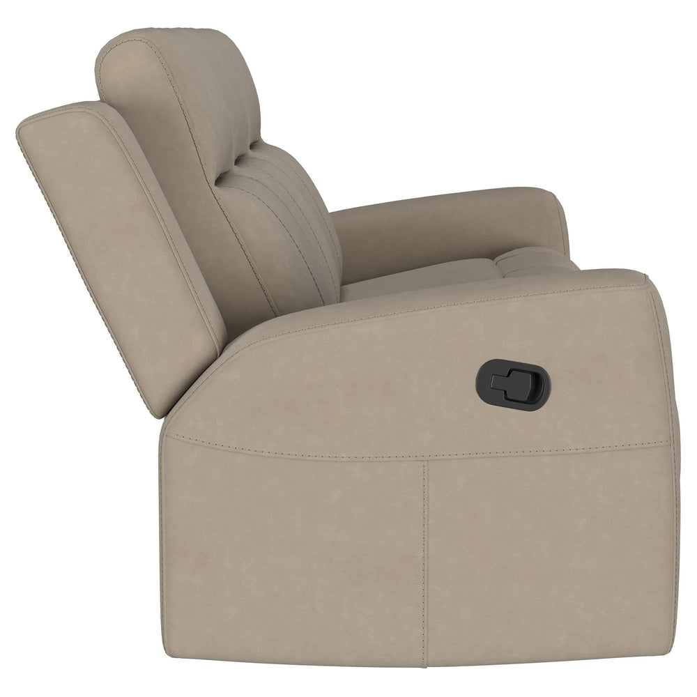 Sofá reclinable móvil tapizado Brentwood en color topo