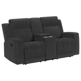Conjunto de sofá reclinable tapizado de 2 piezas Brentwood en color carbón