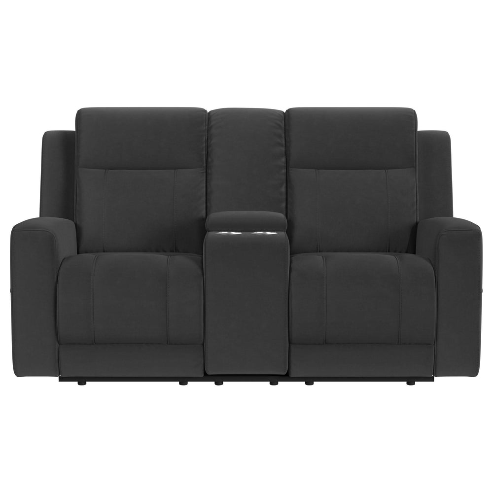 Conjunto de sofá reclinable tapizado de 2 piezas Brentwood en color carbón