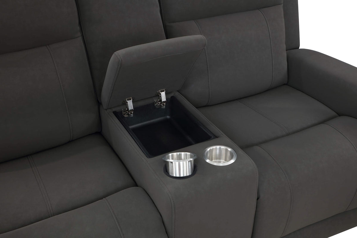 Conjunto de sofá reclinable tapizado de 2 piezas Brentwood en color carbón