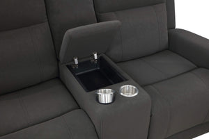 Conjunto de sofá reclinable tapizado de 2 piezas Brentwood en color carbón