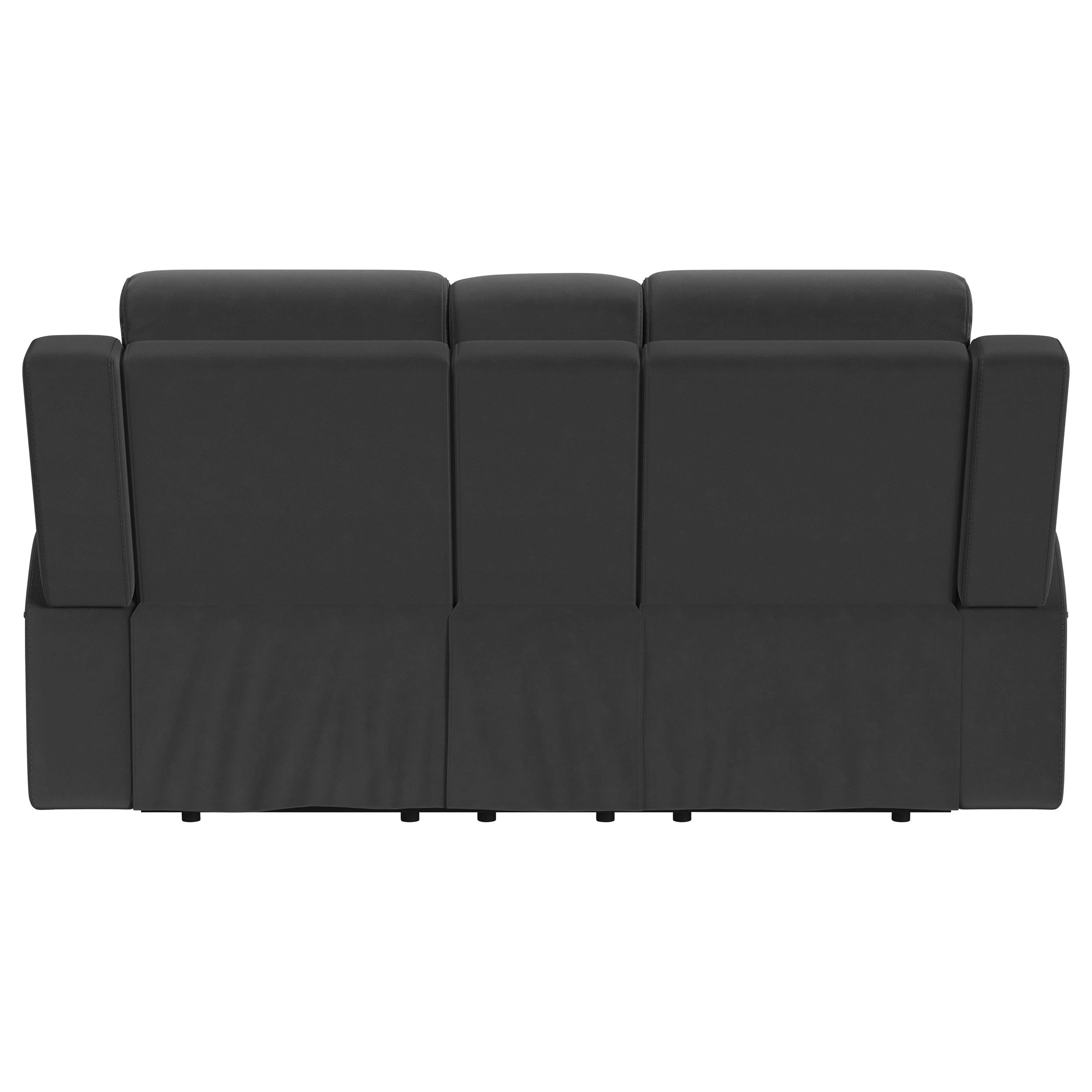 Brentwood Upholstered Reclining Loveseat Dark Charcoal