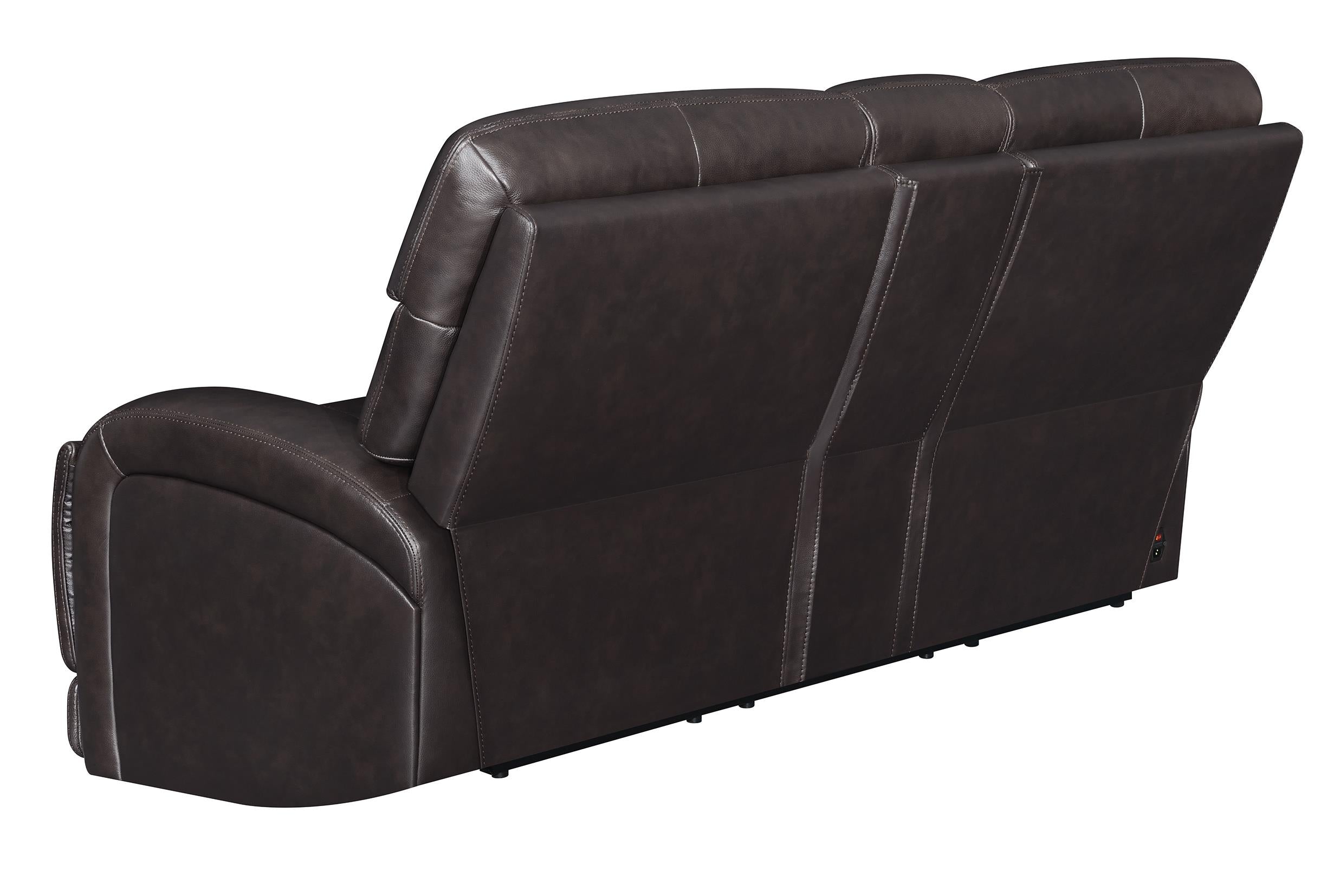 Longport Upholstered Power Reclining Loveseat Dark Brown