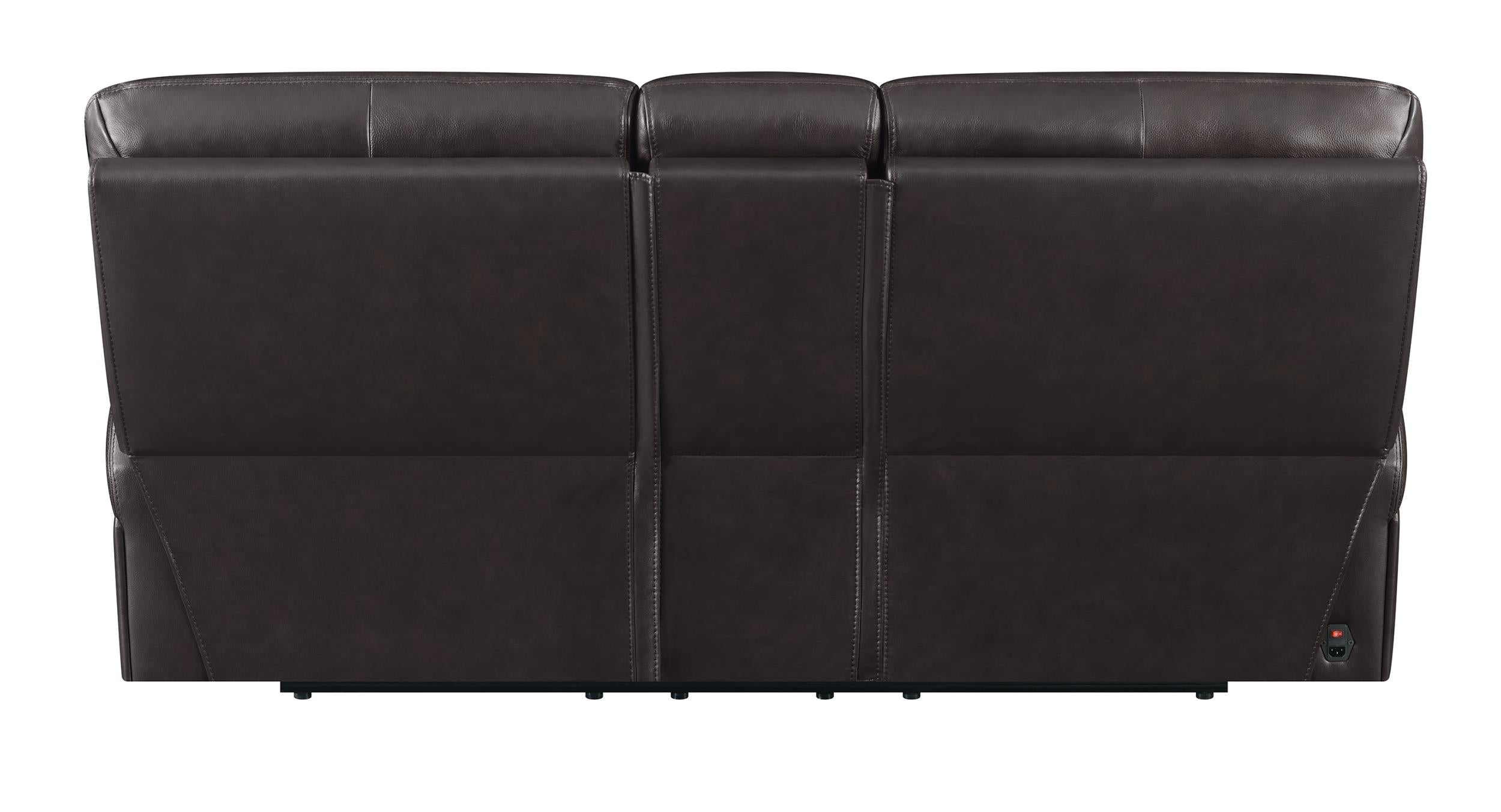 Longport Upholstered Power Reclining Loveseat Dark Brown