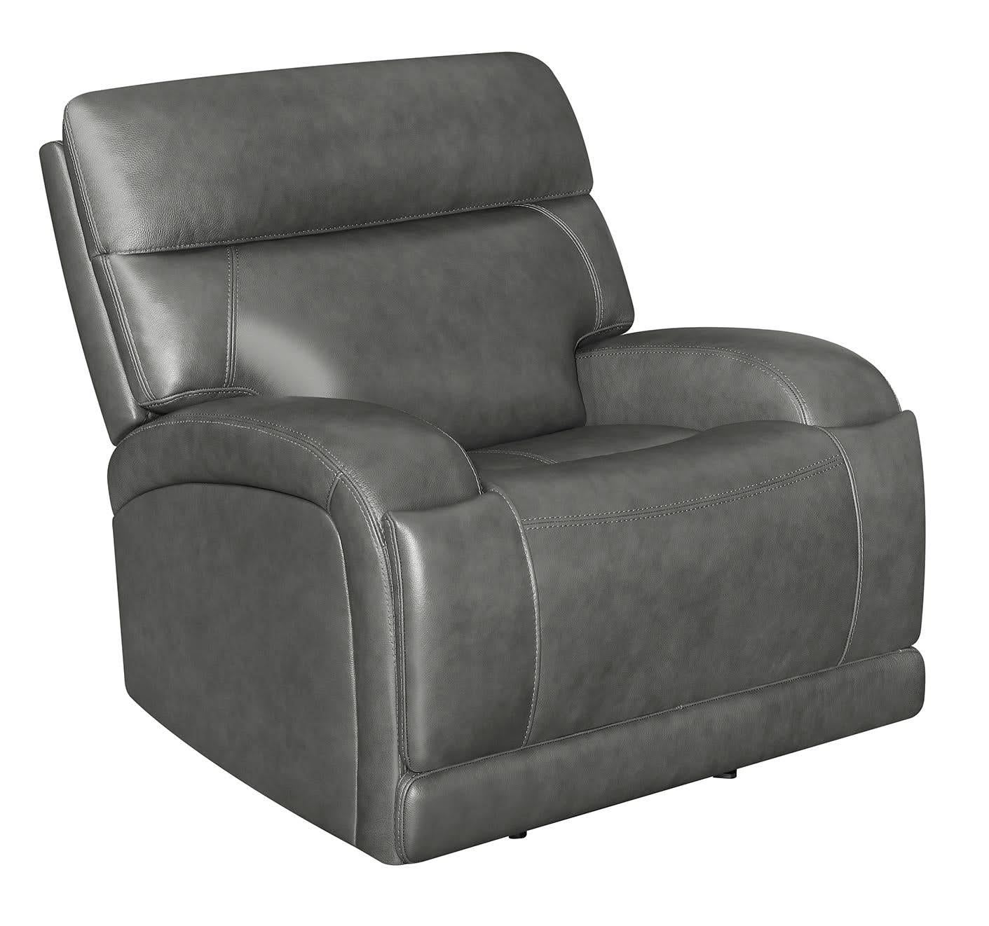 Sillón reclinable eléctrico tapizado Longport color carbón