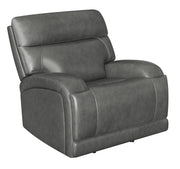Sillón reclinable eléctrico tapizado Longport color carbón