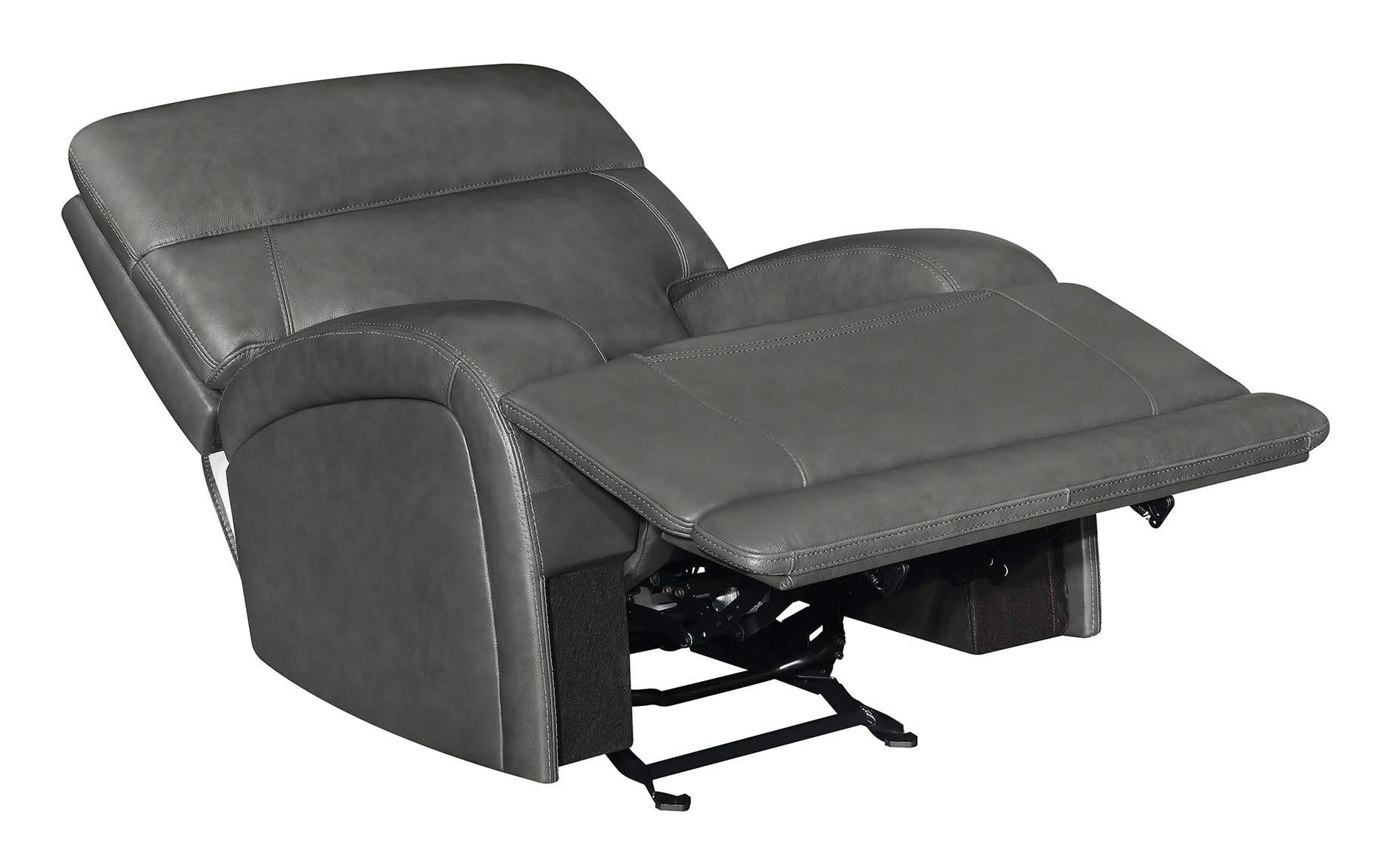 Sillón reclinable eléctrico tapizado Longport color carbón