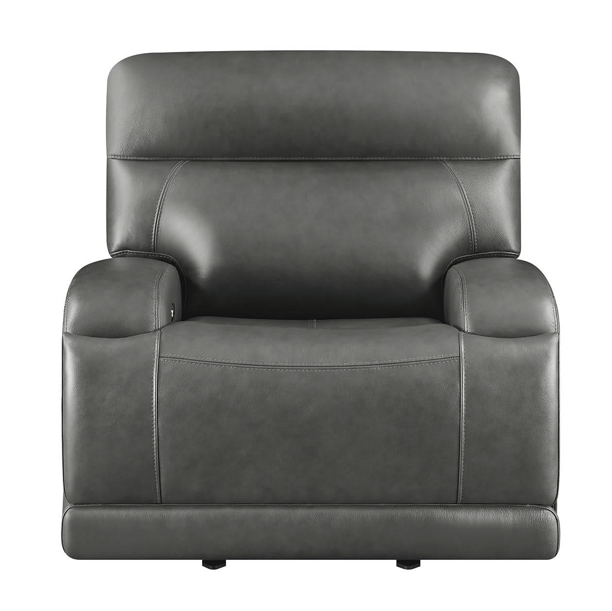 Sillón reclinable eléctrico tapizado Longport color carbón