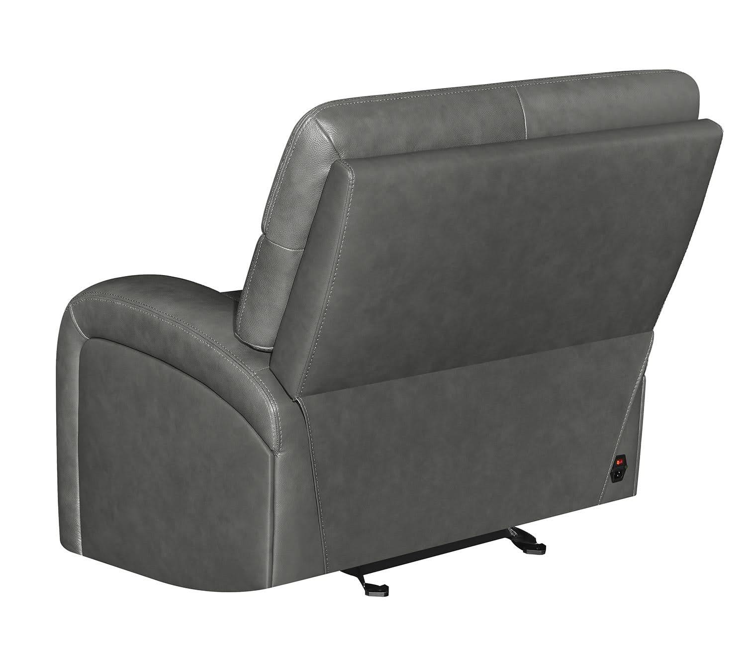 Sillón reclinable eléctrico tapizado Longport color carbón