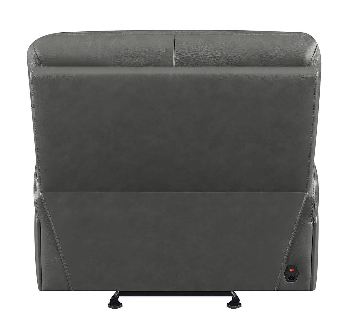Sillón reclinable eléctrico tapizado Longport color carbón