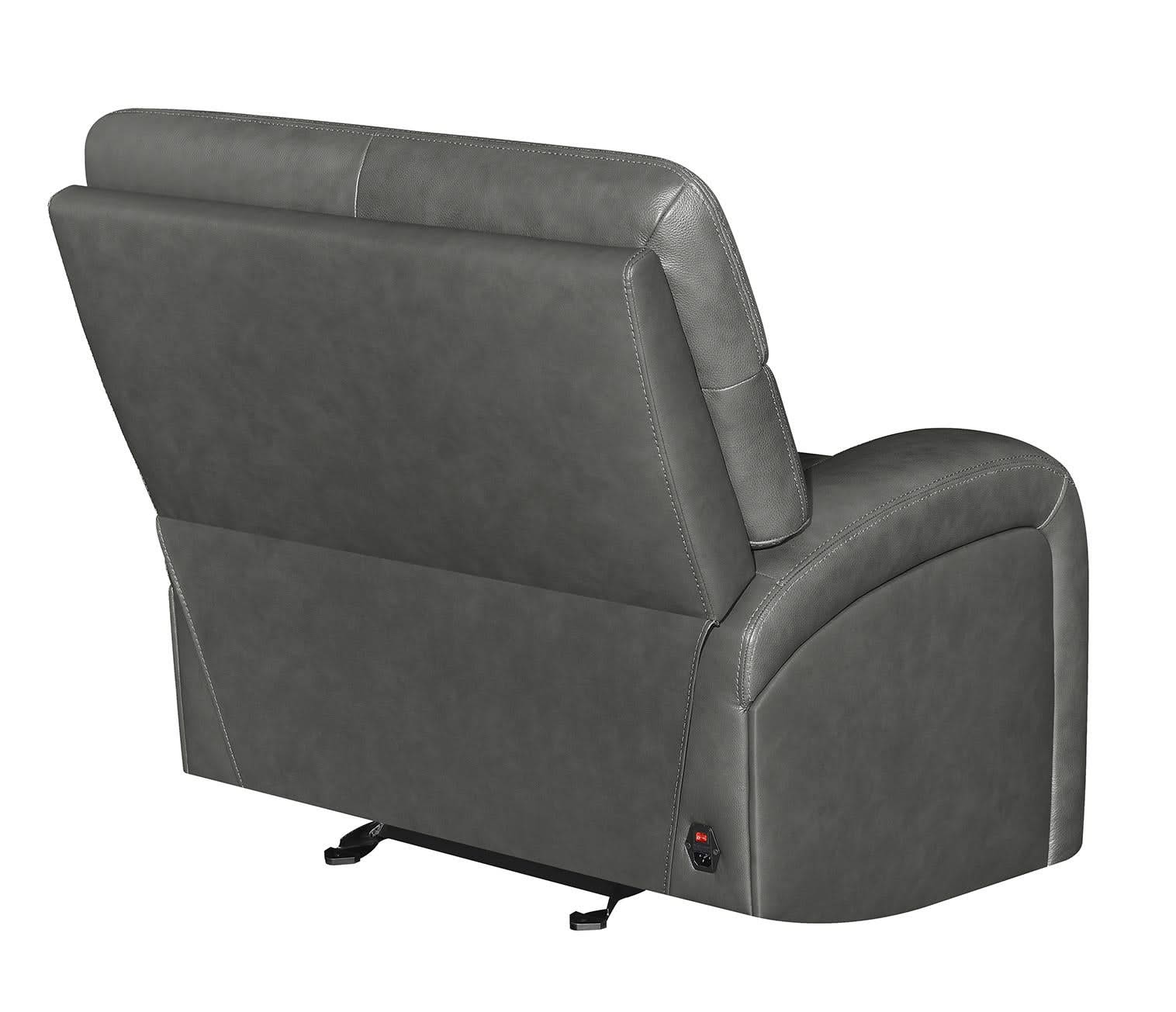 Sillón reclinable eléctrico tapizado Longport color carbón