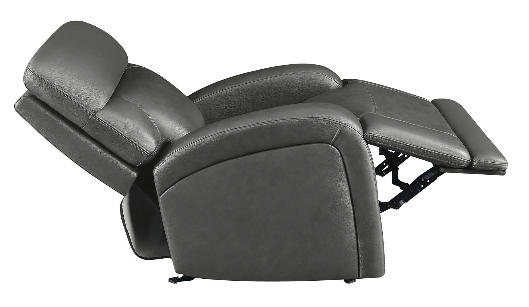 Sillón reclinable eléctrico tapizado Longport color carbón