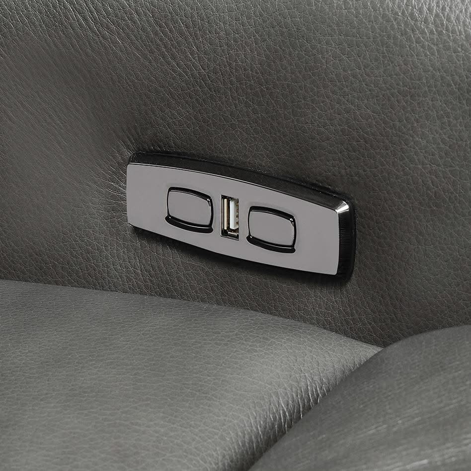 Sillón reclinable eléctrico tapizado Longport color carbón
