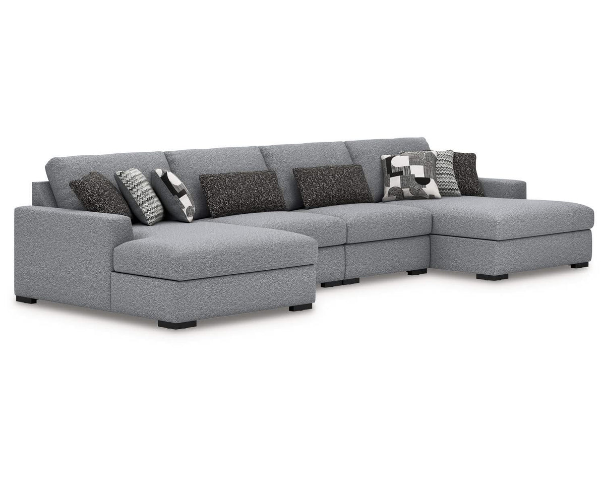 Seccional Bealton de 4 piezas con chaise longue doble