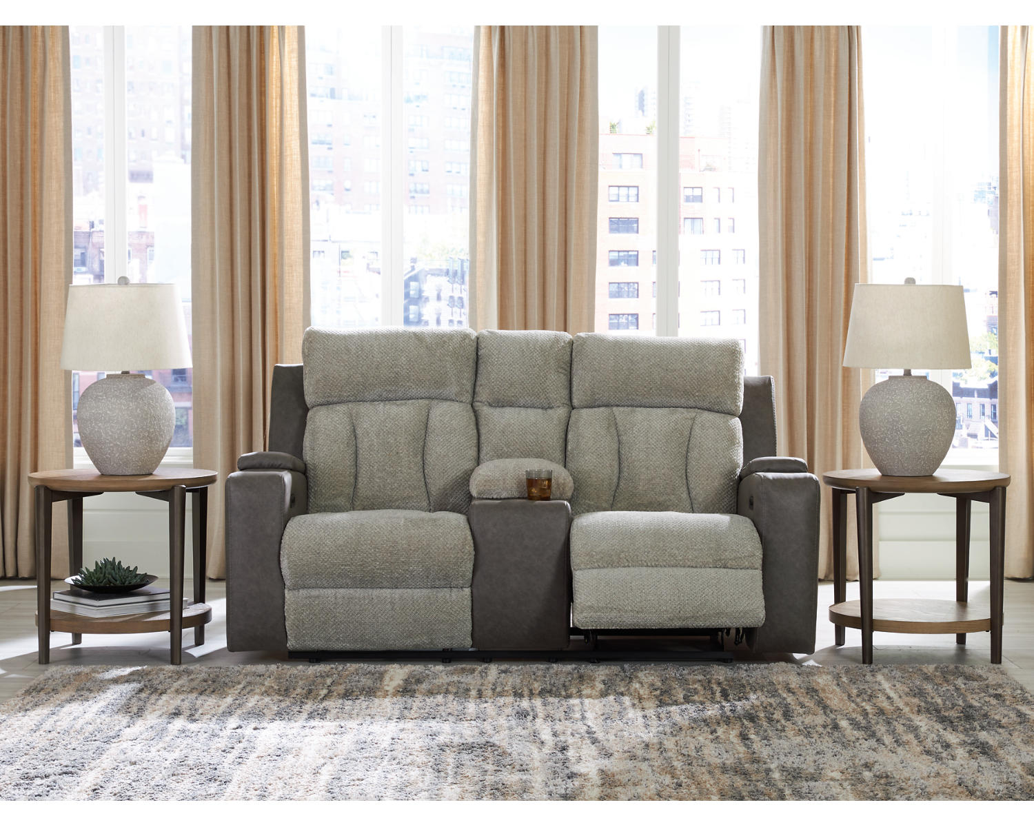WhipLash Power Reclining Loveseat with Console