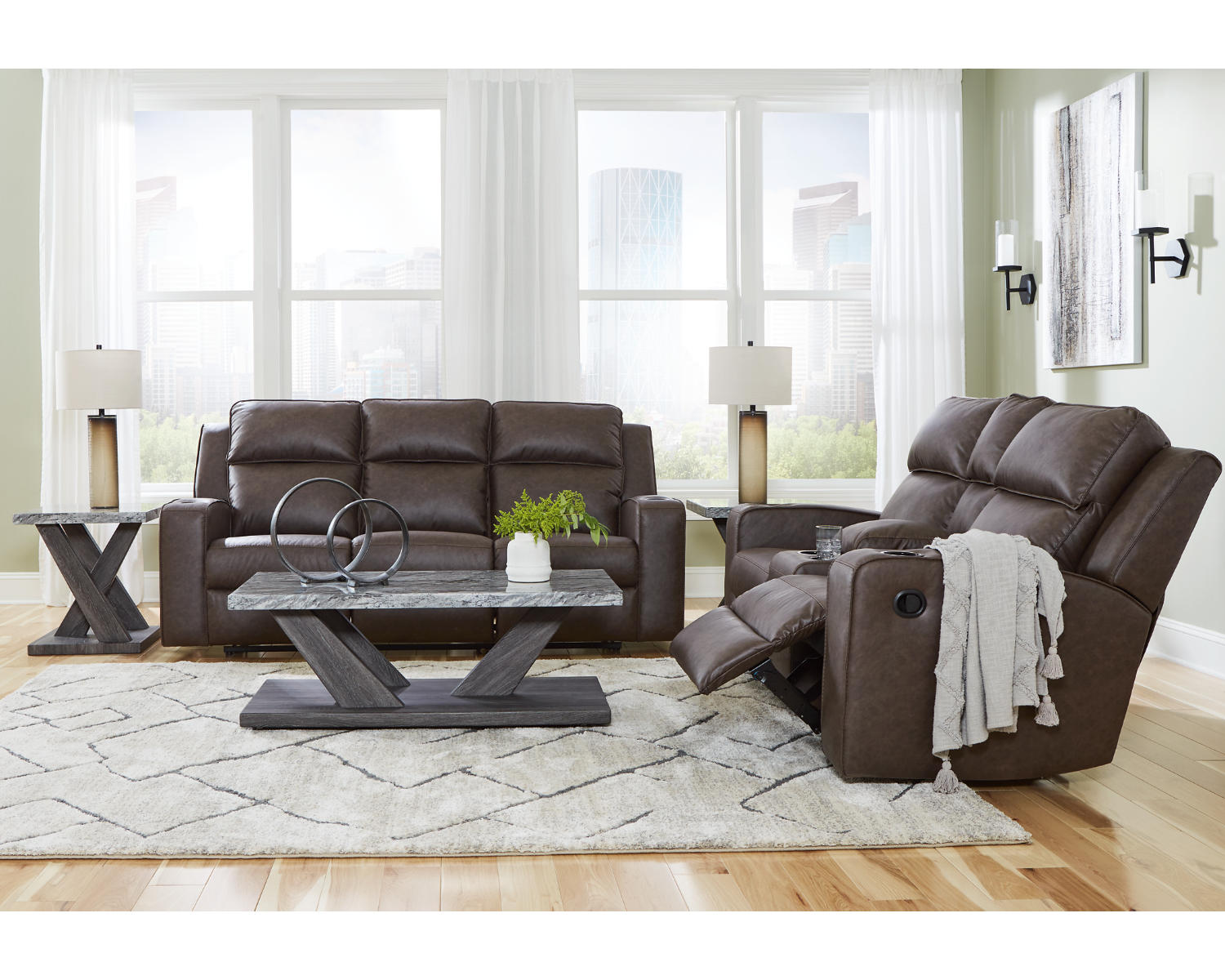 Lavenhorne Reclining Sofa and Loveseat