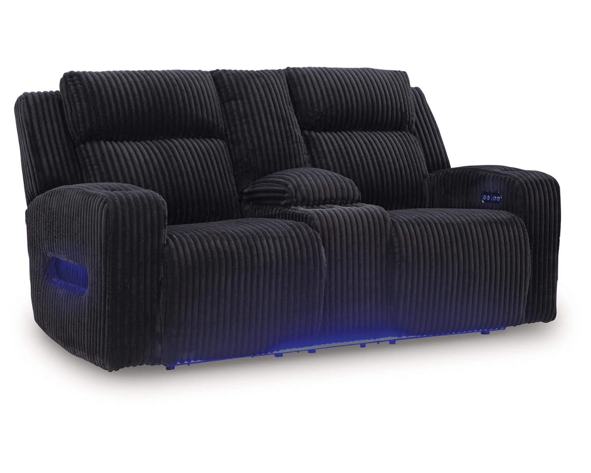 Sofá de dos plazas reclinable eléctrico Forest Lake con consola