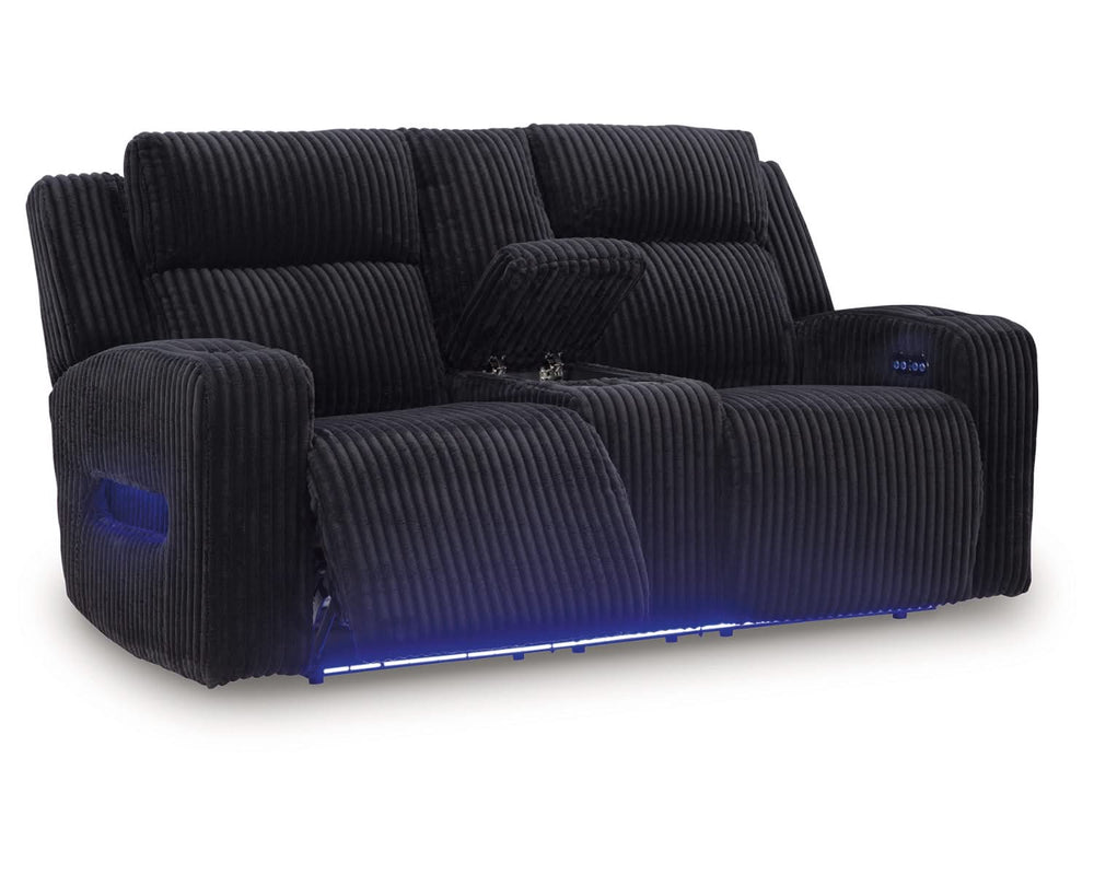 Sofá de dos plazas reclinable eléctrico Forest Lake con consola