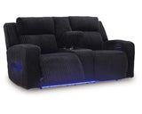 Sofá de dos plazas reclinable eléctrico Forest Lake con consola