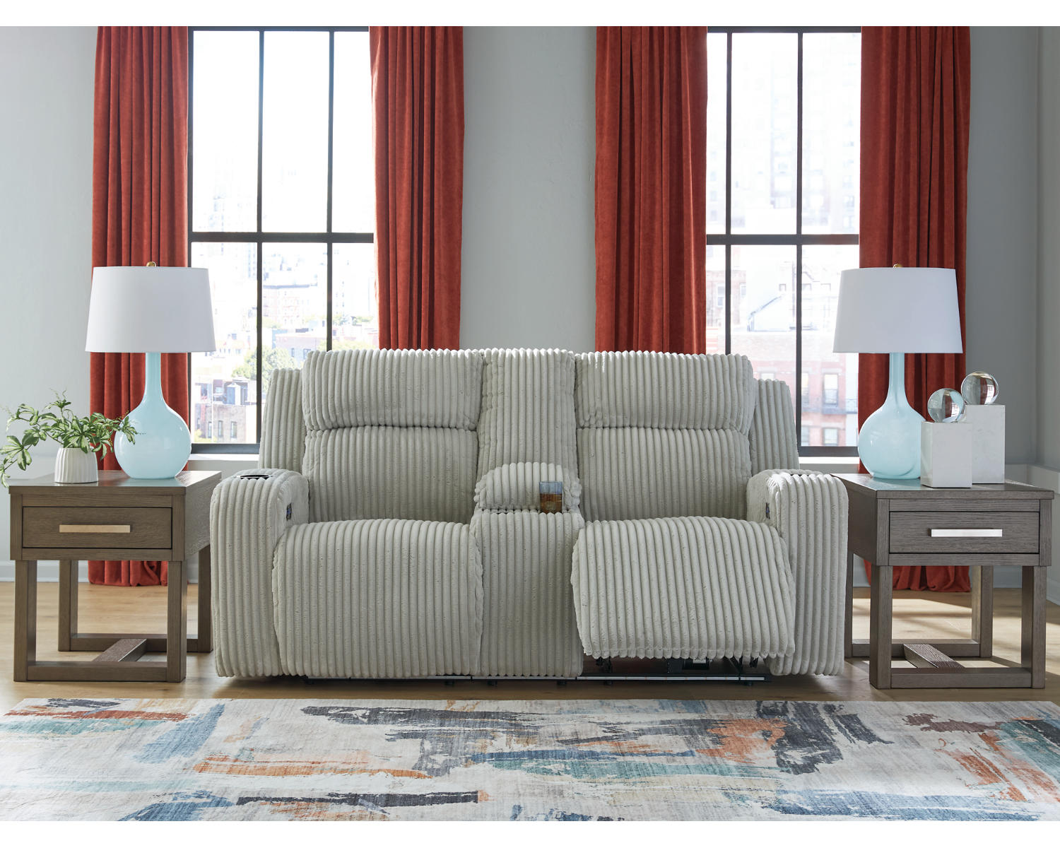 Forest Lake Power Reclining Loveseat with Console