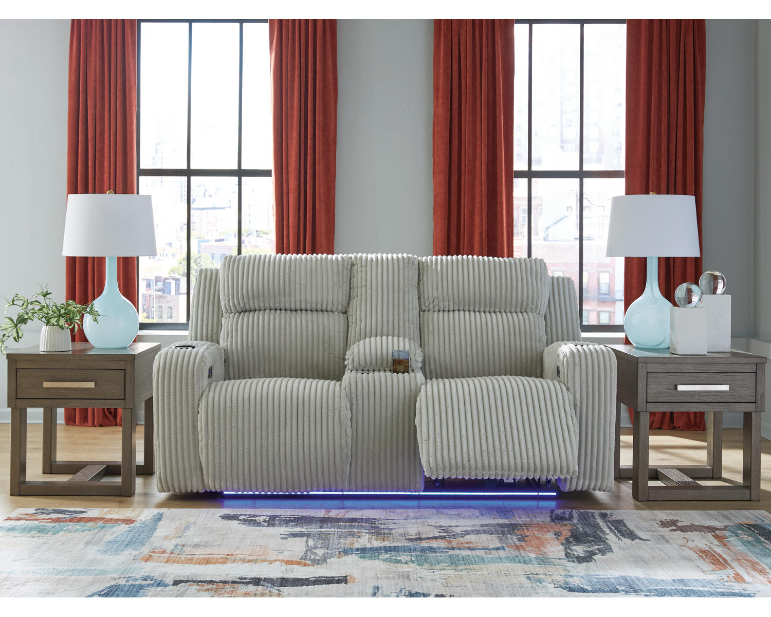 Forest Lake Power Reclining Loveseat with Console