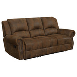 Sofá reclinable tapizado Sir Rawlinson en piel de ante marrón