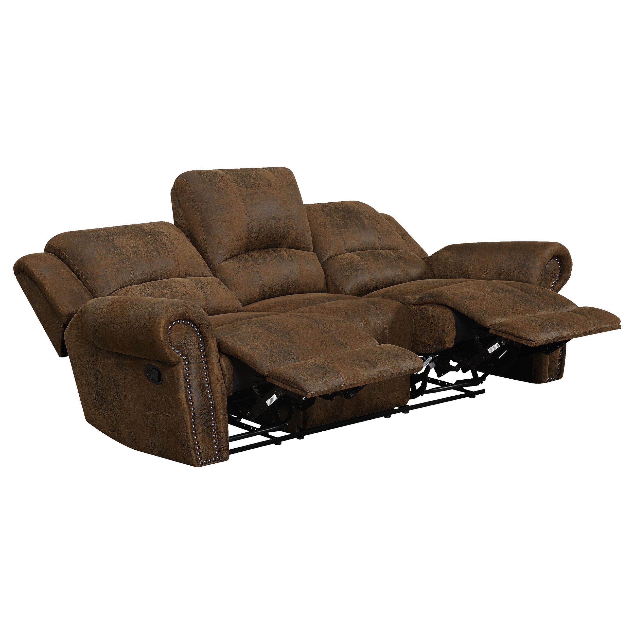 Sir Rawlinson Upholstered Reclining Sofa Buckskin Brown