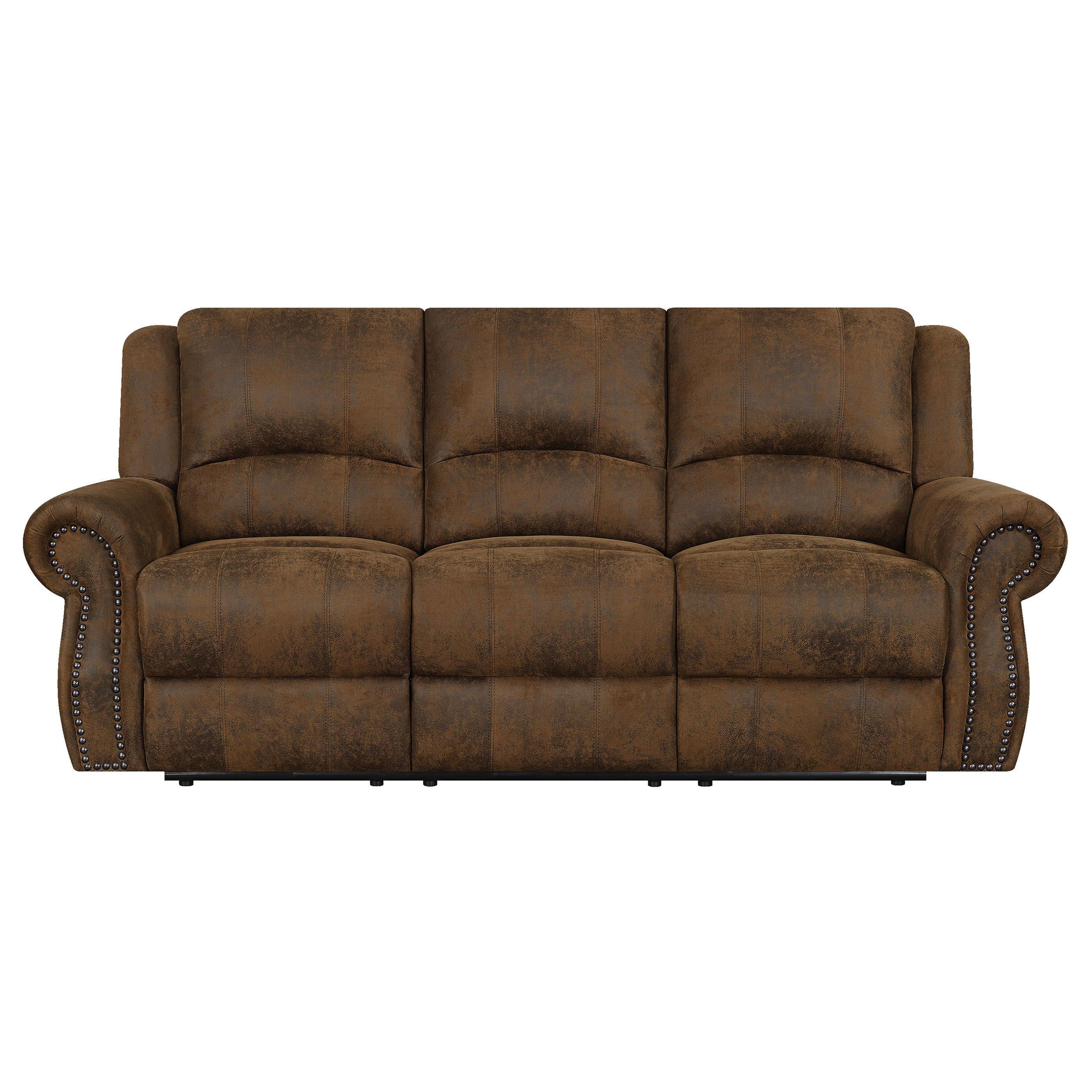 Sir Rawlinson Upholstered Reclining Sofa Buckskin Brown