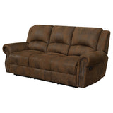 Sofá reclinable tapizado Sir Rawlinson en piel de ante marrón