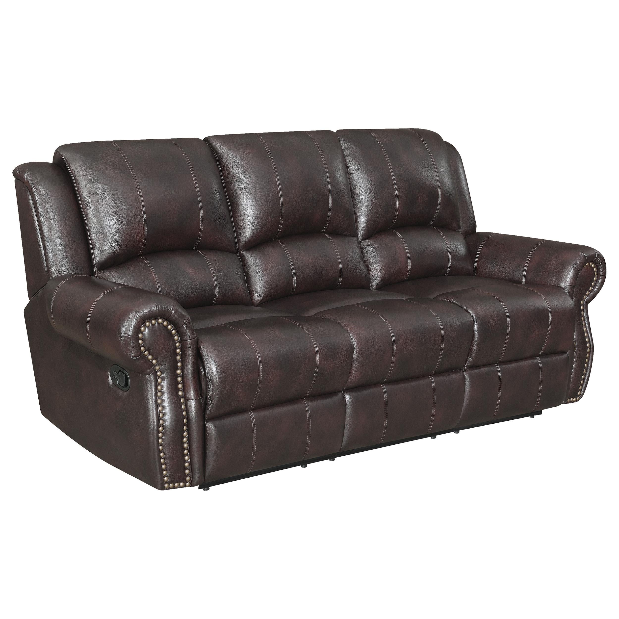 Sir Rawlinson Nailhead Trim Motion Sofa Dark Brown