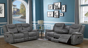 Conjunto de sofá Conrad de 2 piezas con brazos acolchados y tapizados, color gris