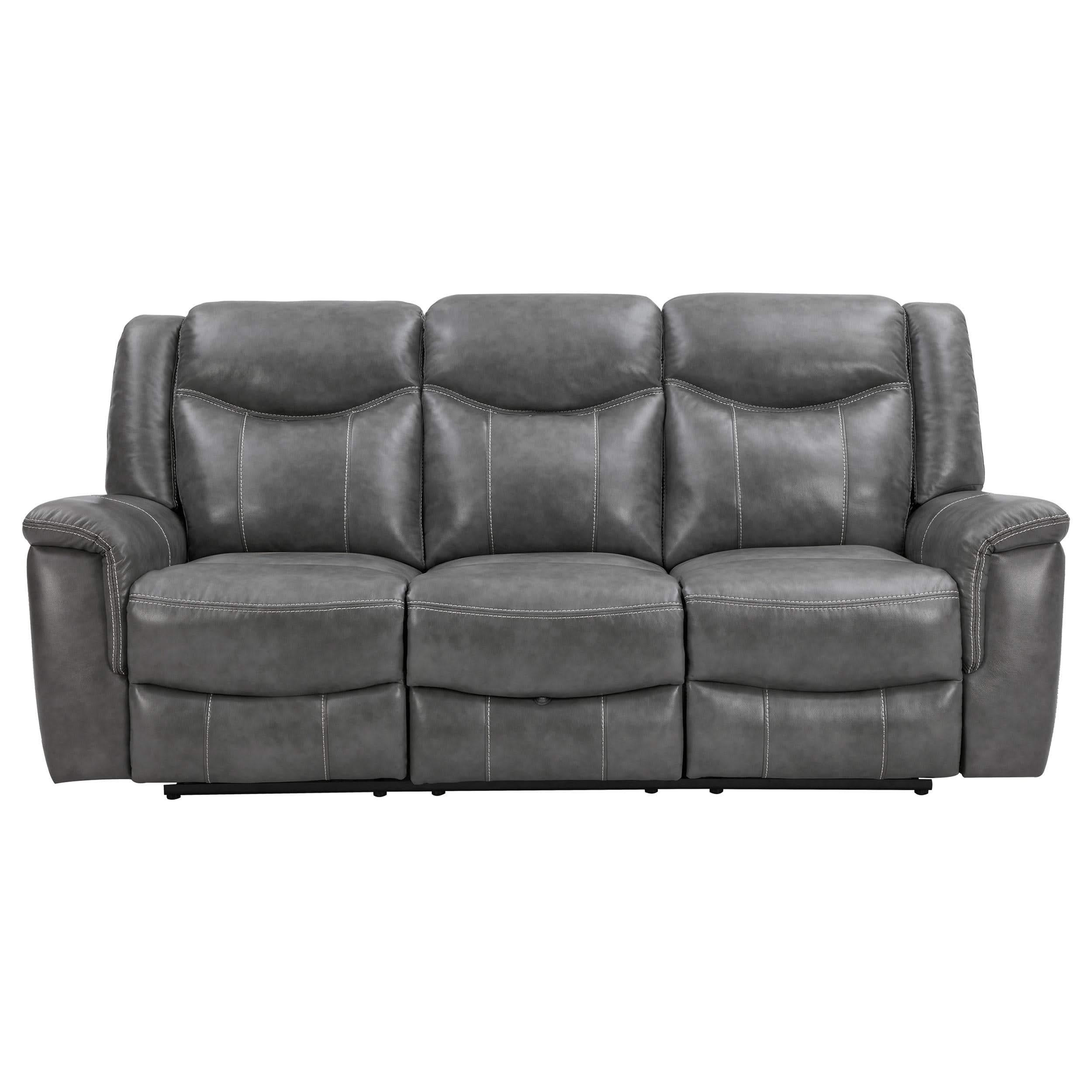 Conjunto de sofá Conrad de 2 piezas con brazos acolchados y tapizados, color gris