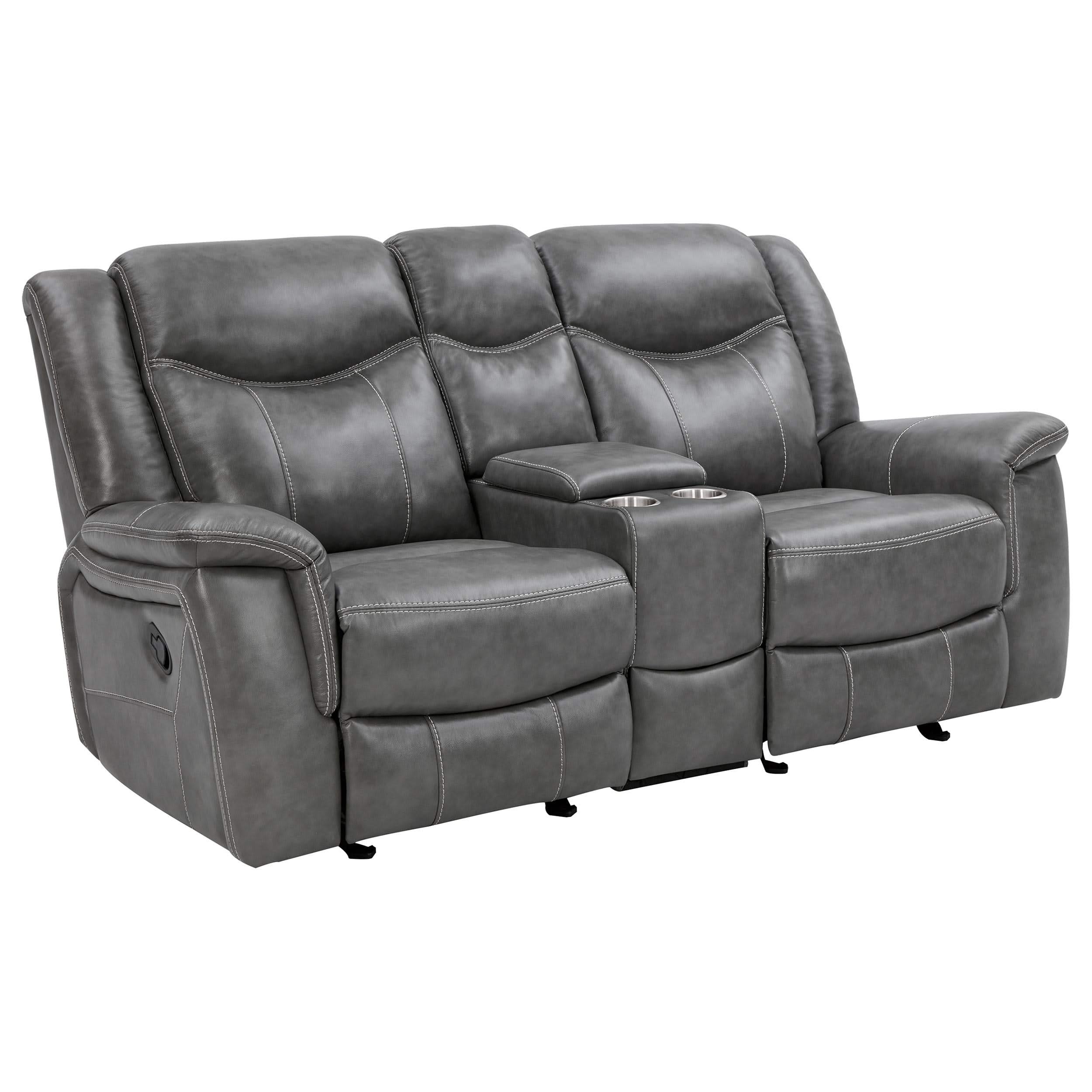 Conjunto de sofá Conrad de 2 piezas con brazos acolchados y tapizados, color gris