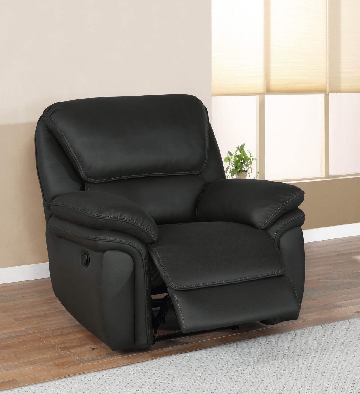 Sillón reclinable con respaldo capitoné tapizado bretón