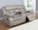 Loveseat reclinable con movimiento tapizado Greer en color topo