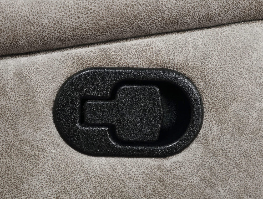 Loveseat reclinable con movimiento tapizado Greer en color topo