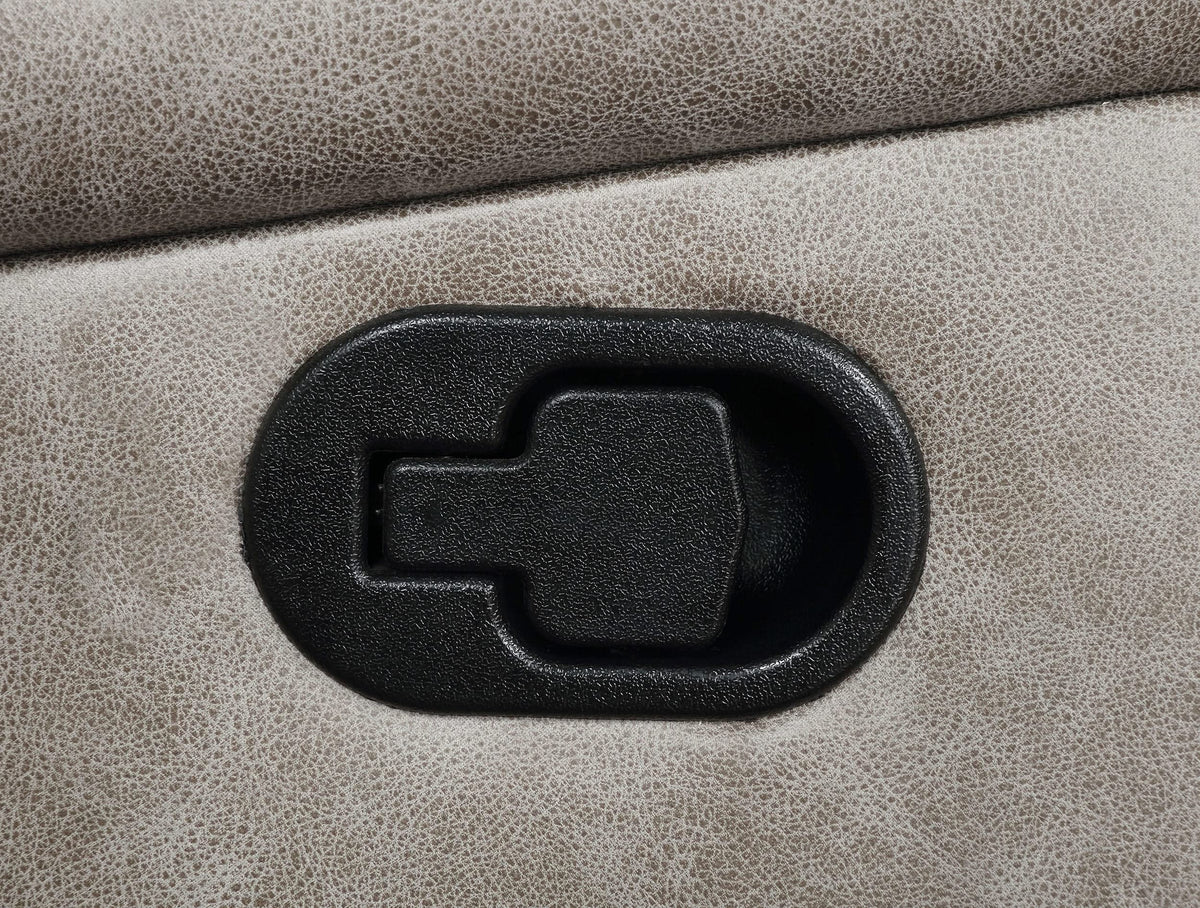 Loveseat reclinable con movimiento tapizado Greer en color topo