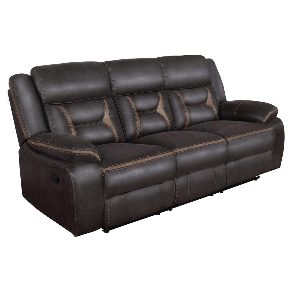 Conjunto de sofá reclinable tapizado Greer de 2 piezas en marrón
