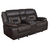 Conjunto de sofá reclinable tapizado Greer de 2 piezas en marrón