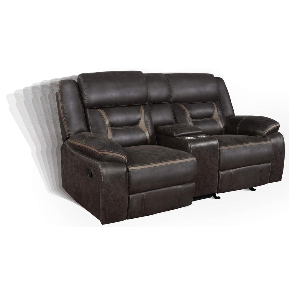 Conjunto de sofá reclinable tapizado Greer de 2 piezas en marrón