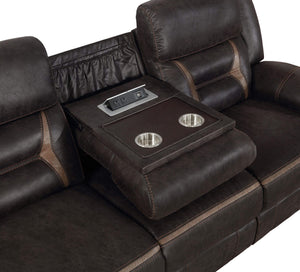 Conjunto de sofá reclinable tapizado Greer de 2 piezas en marrón