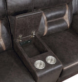 Conjunto de sofá reclinable tapizado Greer de 2 piezas en marrón